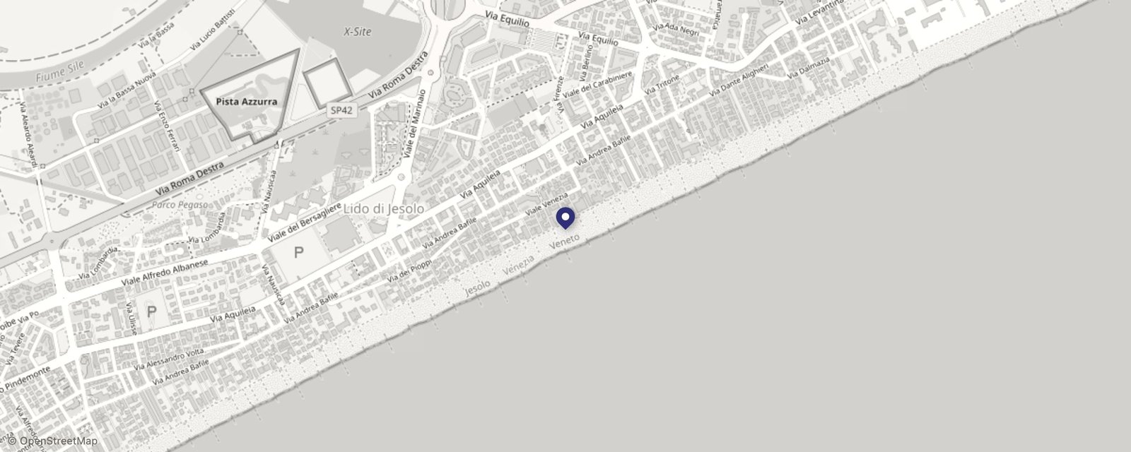 Mappa: Viale Venezia 2° Accesso al Mare, 30016 Jesolo